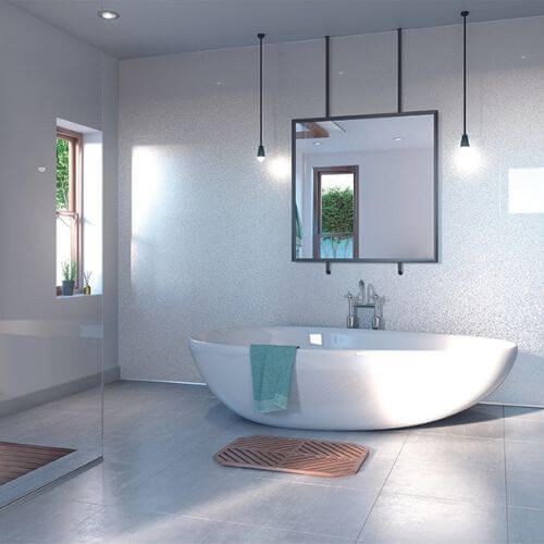Laminate Shower Wall Panel Square Edge - 900mm x 2440mm x 10.5mm Luna