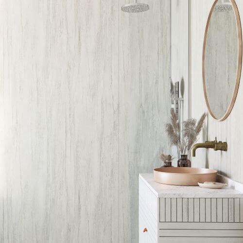 Laminate Shower Wall Panel Square Edge - 900mm x 2440mm x 10.5mm White Charcoal