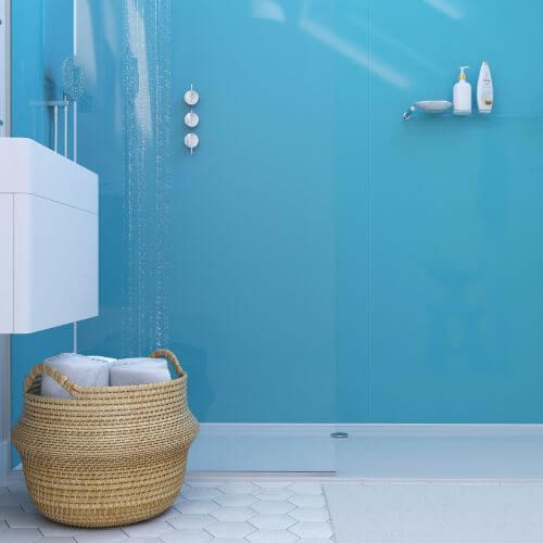 Acrylic Shower Wall Panel - 900mm x 2440mm x 4mm Azure