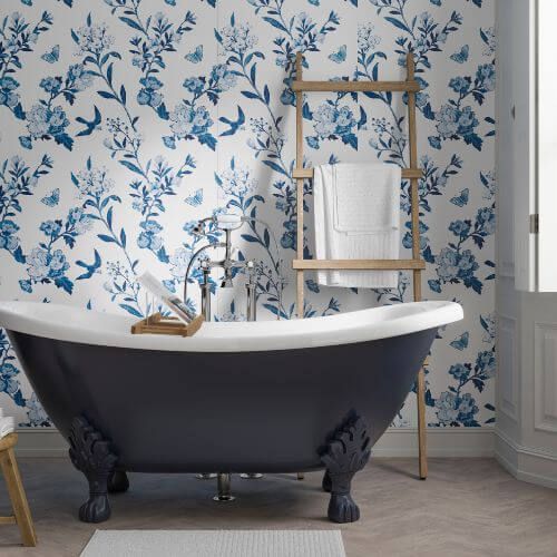 Acrylic Shower Wall Panel - 896mm x 2400mm x 4mm Vintage China Blue
