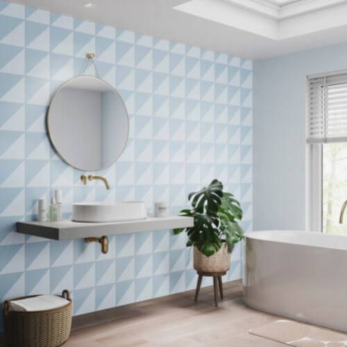 Acrylic Shower Wall Panel - 896mm x 2400mm x 4mm Grafito Tile Sky