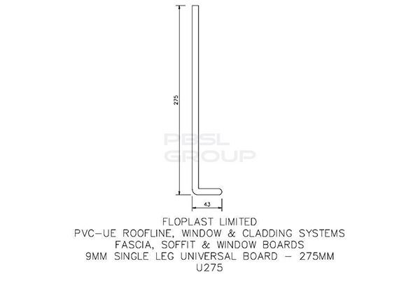 275mm White Fascia Capping Board - 9mm x 5mtr - Pack of 4