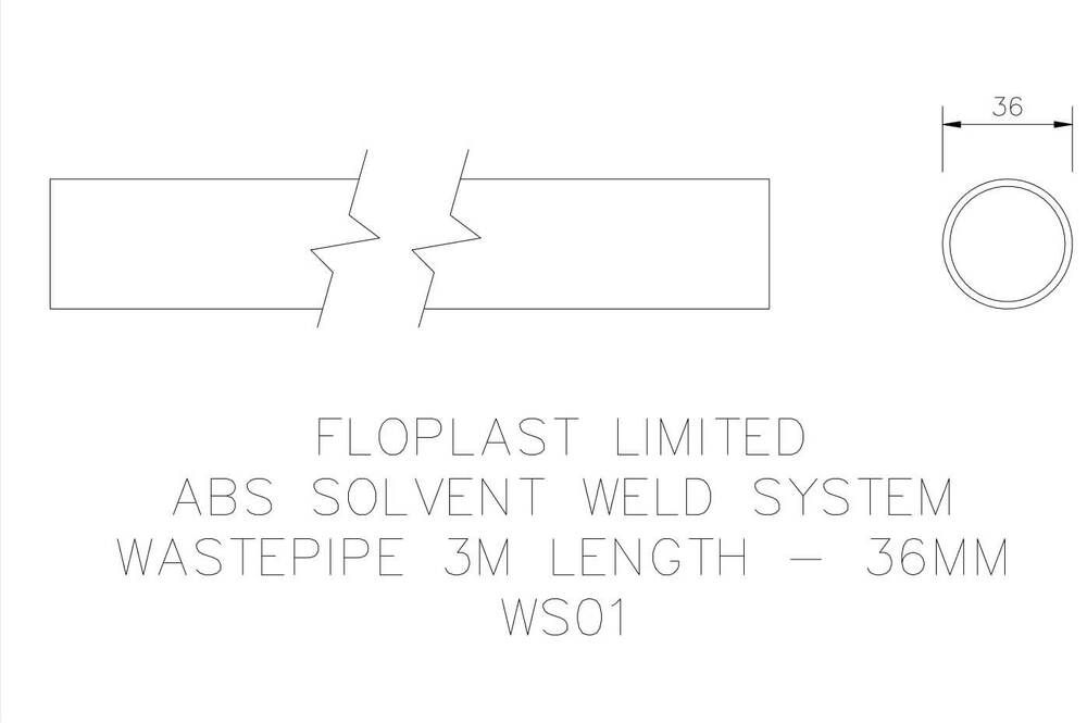 FloPlast Solvent Weld Waste Pipe - 32mm (I.D.) x 3mtr Grey