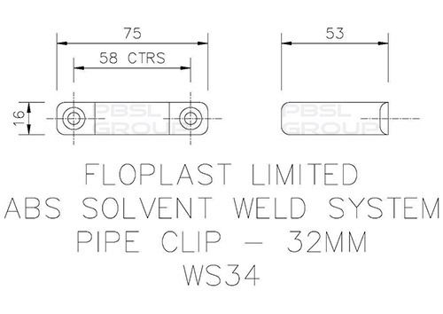 FloPlast Solvent Weld Waste Pipe Clip - 32mm White