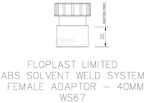 FloPlast Solvent Weld Waste Cap & Lining - 40mm White