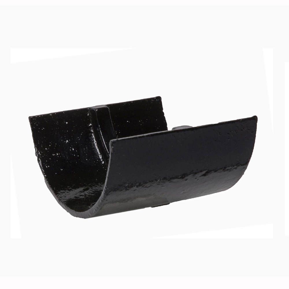 Cast Iron Half Round Gutter Union - 115mm Black