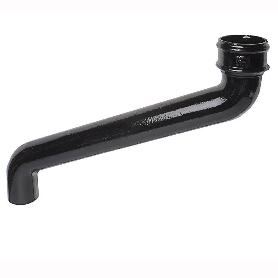 Cast Iron Round Downpipe Offset - 533mm Projection 65mm Black