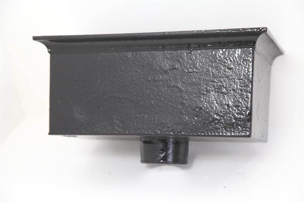 Cast Iron Rectangular Hopper Head Outlet - 305mm for 65mm Downpipe Black