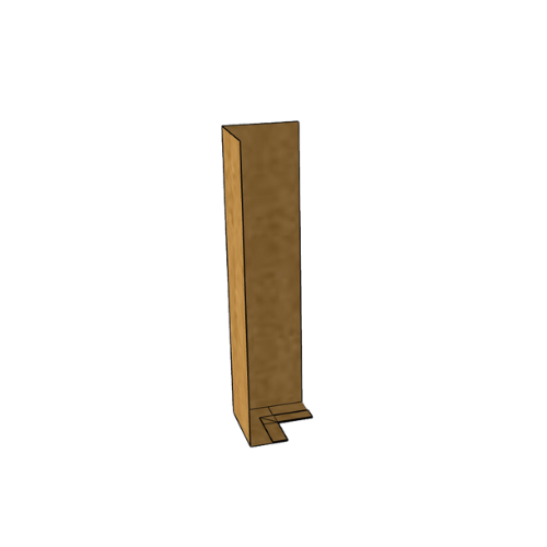 Copper Fascia L Profile External 90 Degree Corner - 200mm