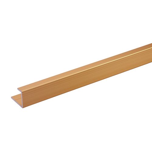 Laminate Shower Wall End Channel - 2450mm Antique Gold