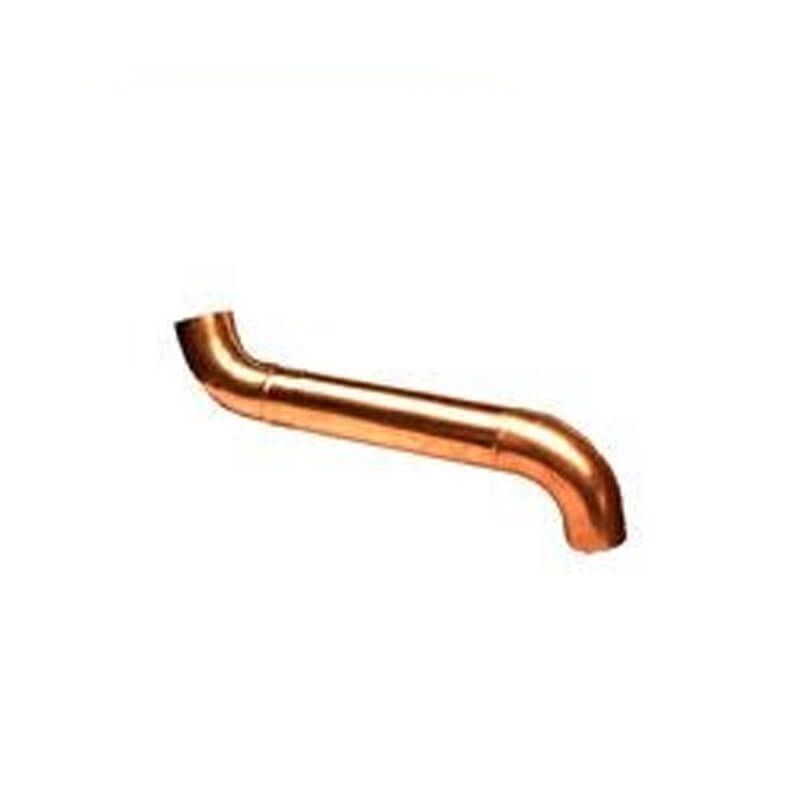 Copper Large Round Downpipe Swan Neck Kit -  300mm to 450mm x 100mm