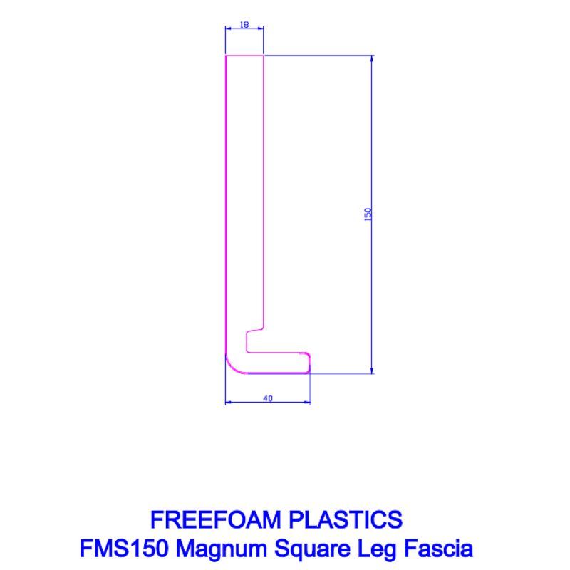 150mm Black Smooth Fascia Board - 18mm x 5mtr