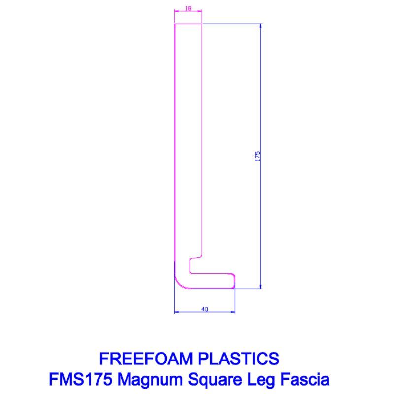 175mm Black Smooth Fascia Board - 18mm x 5mtr