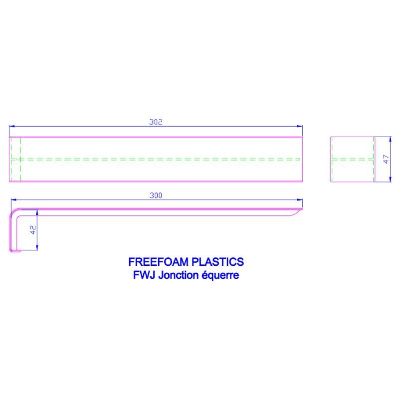 Fascia Joint Trim - 300mm Dark Grey Smooth