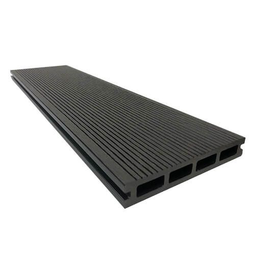 Standard Woodgrain / Grooved Composite Decking Board - 146mm x 3660mm Mid Grey