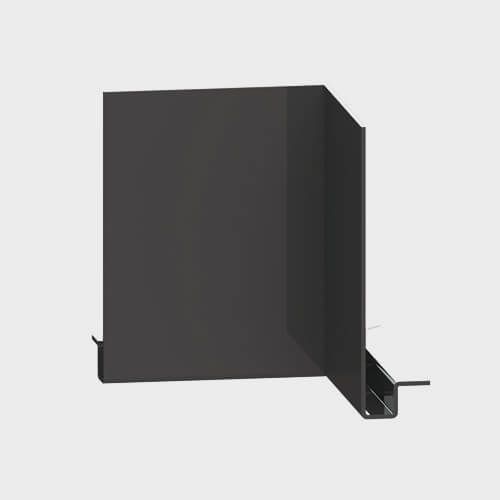 Aluminium Fascia J Profile Internal 90 Degree Corner - 300mm x 2mm Black