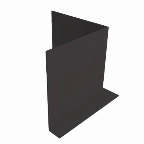 Aluminium Fascia L Profile Internal 90 Degree Corner - 210mm x 2mm Black
