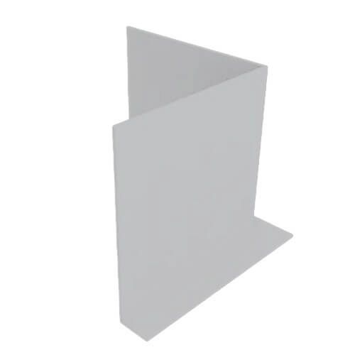 Aluminium Fascia L Profile Internal 90 Degree Corner - 300mm x 2mm White