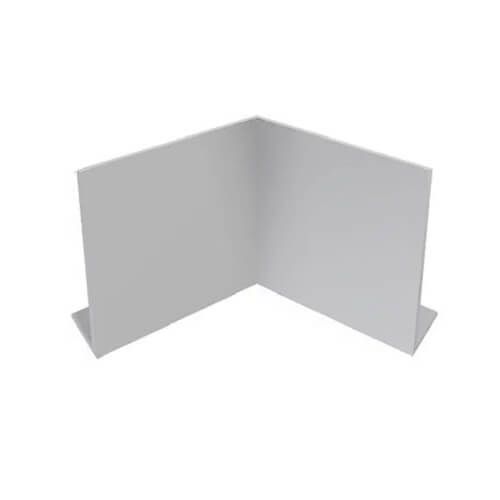 Aluminium Fascia V Profile Internal 90 Degree Corner - 300mm x 2mm White