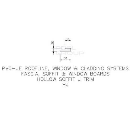 Hollow Soffit J Trim - 5mtr White