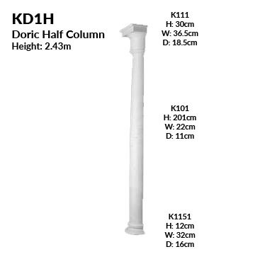 Half Column Doric - White