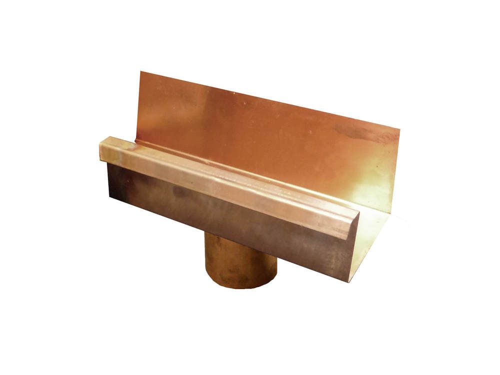 Copper Large Box Gutter Running Outlet To 80mm