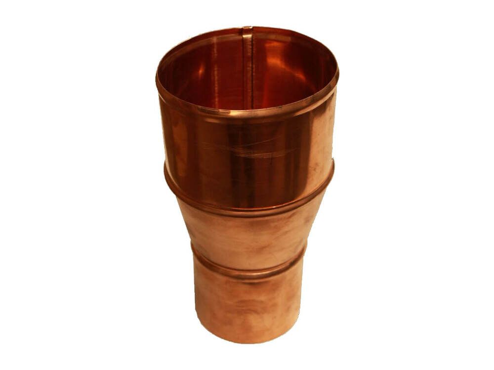 Copper Large Half Round Gutter Reducer - 100mm x 80mm