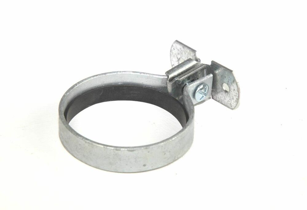 Zinc Plated Round Screw To Wall Downpipe Bracket with Gasket - 100mm Primed