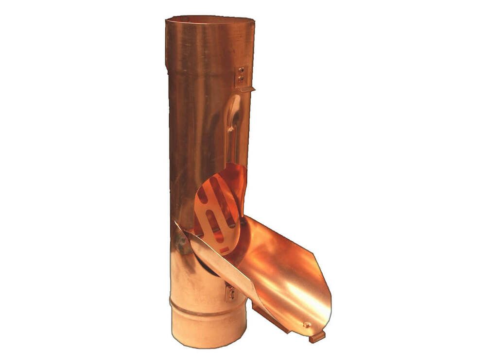Copper Large Round Downpipe Water Diverter - 100mm