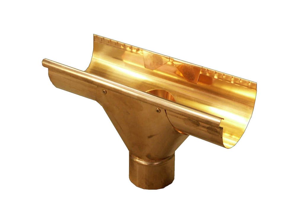 Copper Large Half Round Gutter Running Swiss Outlet To 80mm