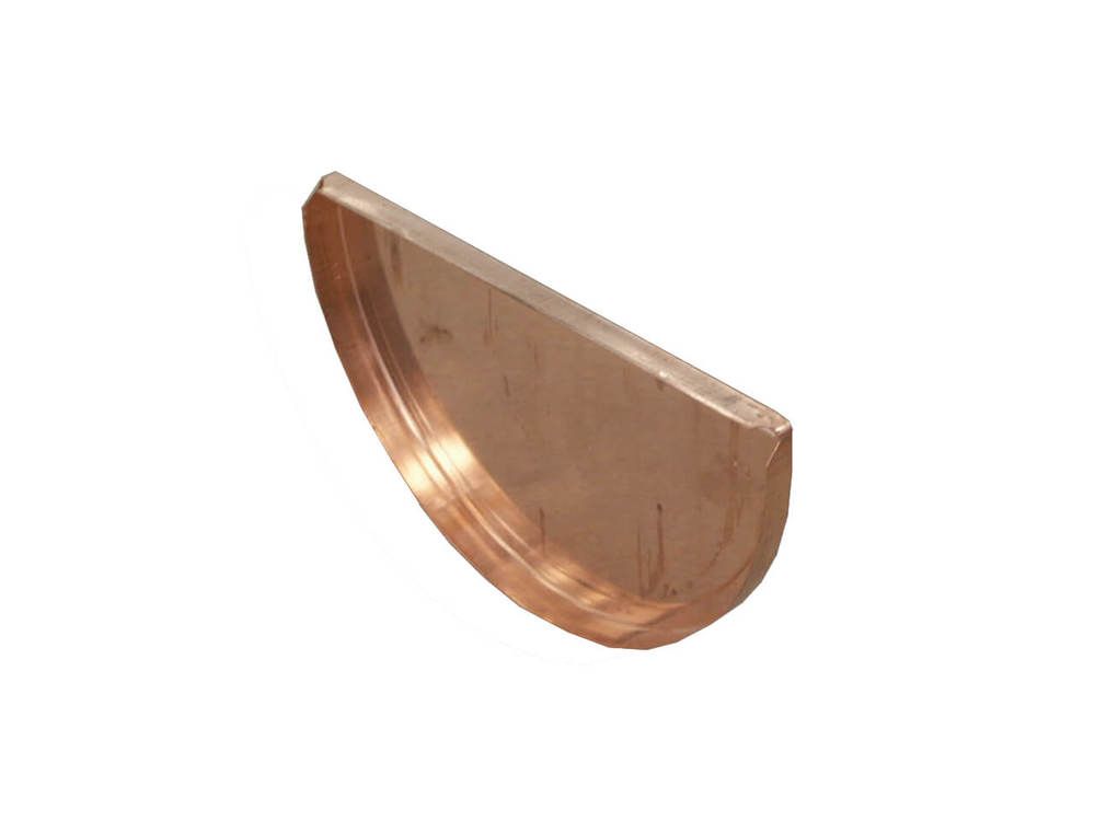 Copper Large Half Round Gutter Stop End - 165mm