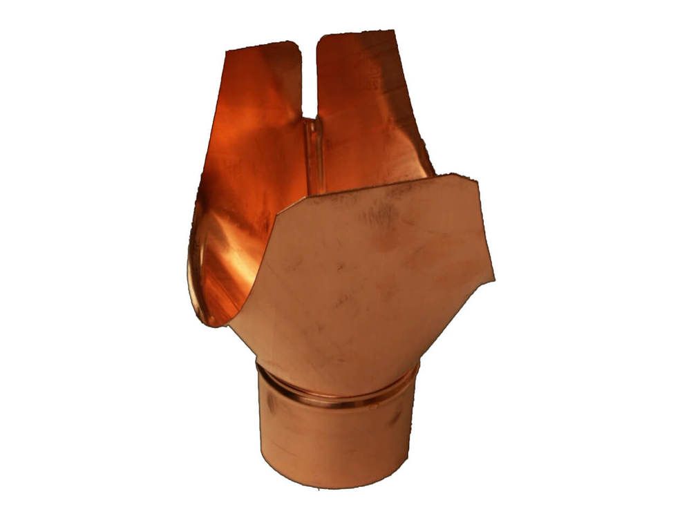 Copper Large Half Round Gutter Swiss Outlet - 100mm
