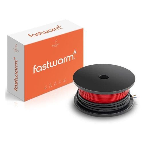 Fastwarm 200W Electric Underfloor Heating Cable - 6.2m2 - Touch Black Thermostat