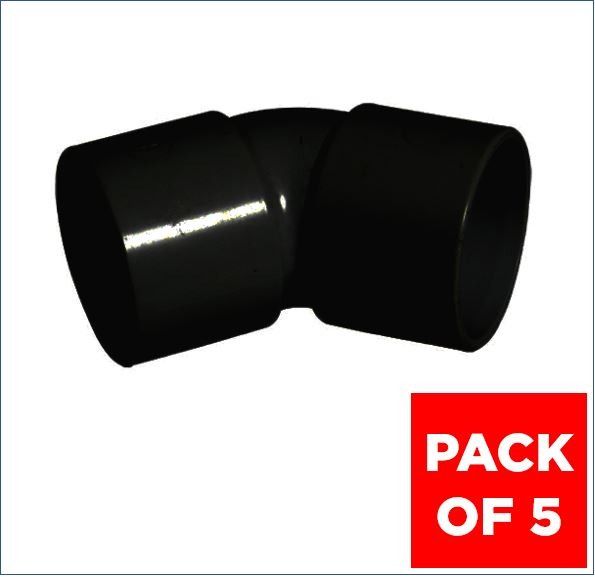 FloPlast Solvent Weld Waste Bend - 135 Degree x 32mm Black - Pack of 5