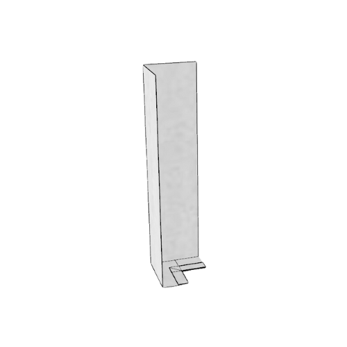Zinc Fascia L Profile Internal 90 Degree Corner - 250mm