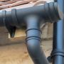 FloPlast Square Downpipe Offset Bend - 112.5 Degree x 65mm Cast Iron Effect