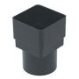 FloPlast PVC Square to PVC Round Downpipe Adaptor - Black