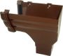FloPlast Ogee Gutter Stopend Outlet Right Hand - 110mm x 80mm Brown