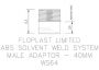 FloPlast Solvent Weld Waste Iron Coupling Male - 40mm White