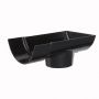 Cast Iron Half Round Gutter Stopend Outlet - 100mm for 75mm Downpipe Black