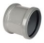FloPlast Industrial/ Xtraflo Downpipe Double Socket Coupling - 110mm Grey