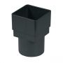 FloPlast PVC Square to PVC Round Downpipe Adaptor - Anthracite Grey