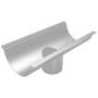 Aluminium Beaded Half Round Gutter Running Outlet - 125mm for 101mm Round Downpipe PPC Finish