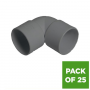 FloPlast Solvent Weld Waste Bend Knuckle - 90 Degree x 40mm Grey - Pack of 25