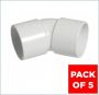 FloPlast Solvent Weld Waste Bend - 135 Degree x 40mm White - Pack of 5