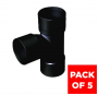 FloPlast Solvent Weld Waste Tee - 32mm Black - Pack of 5
