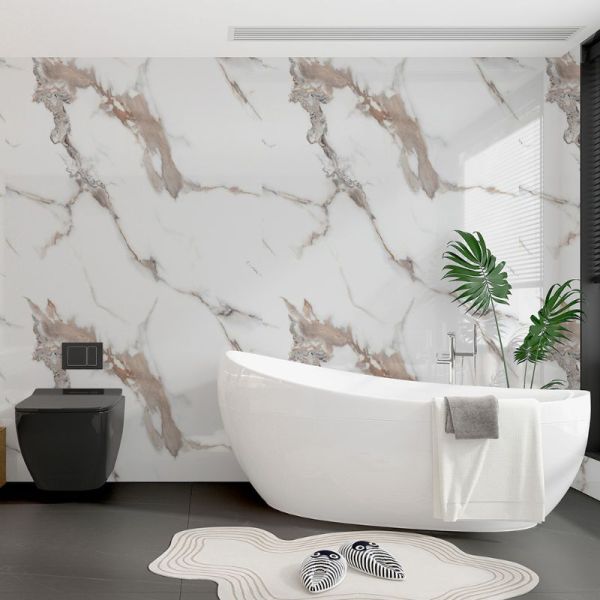 Bathroom Wall Panel - 1000mm x 2400mm x 10mm Bronze Carrara Marble Super Matt