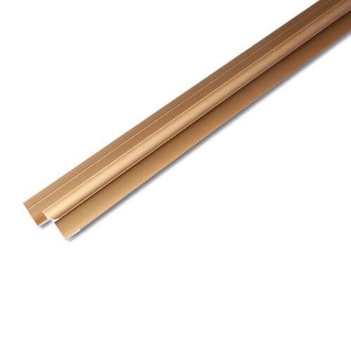 Guardian Internal Cladding Aluminium Internal Corner - 2400mm Brushed Gold - For 10mm Bathroom/Shower/Kitchen/Ceiling Panels