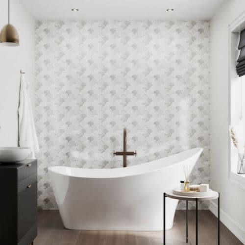 Acrylic Wall Panel - 896mm x 2400mm x 4mm Scallop Marble
