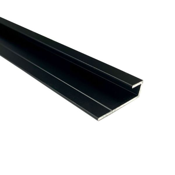 Compact Composite Wall Panel 4mm End Cap - 2440mm Black Tile